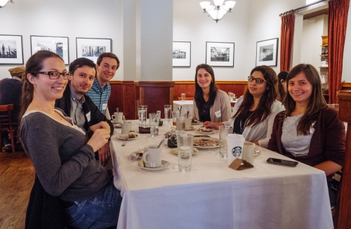 Fulbright students and scholars at Francesca's Restaurant in Little Italy